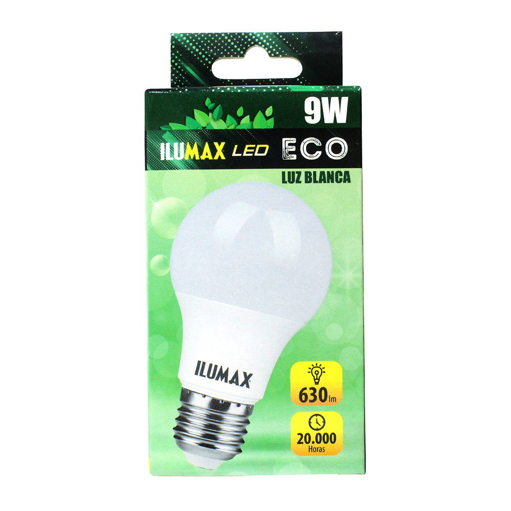 BOMBILLO 9W LED LUZ BLANCA ILUMAX ECO