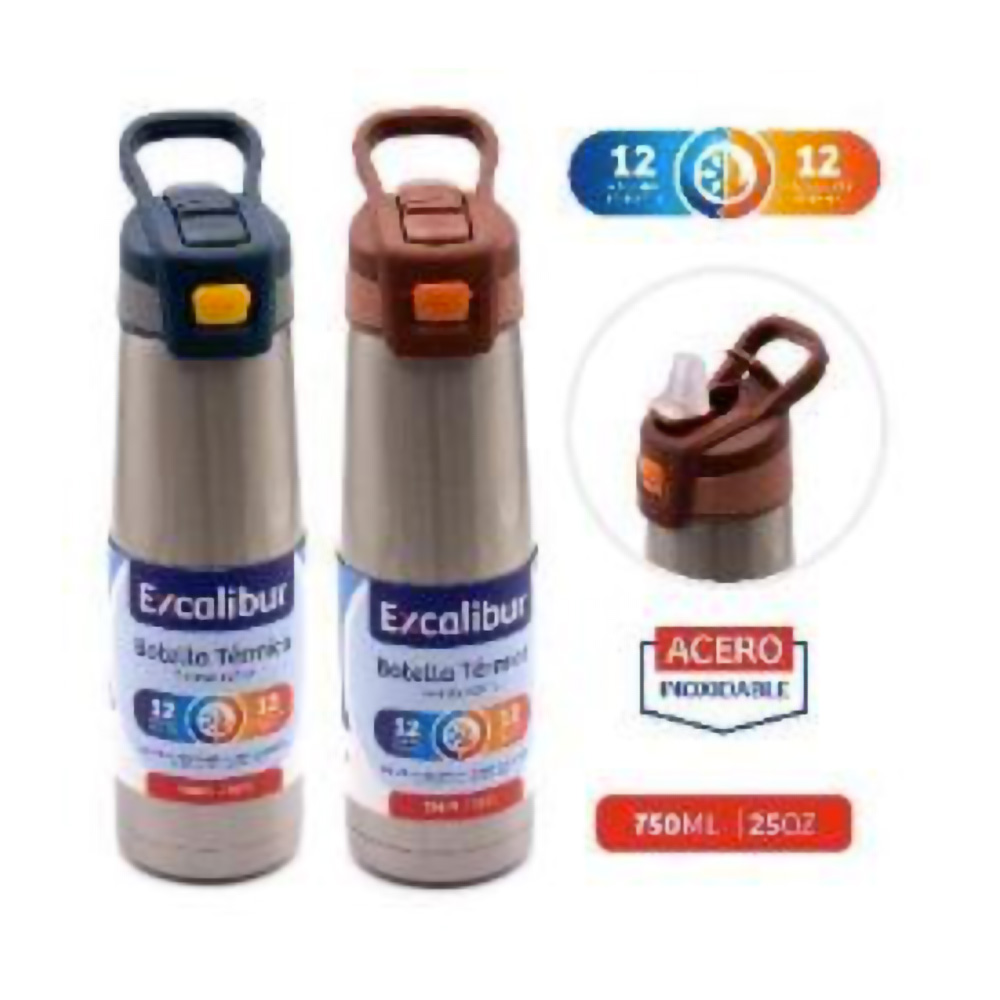 BOTELLA TERMICA 750 ML PUSH EXCALIBUR