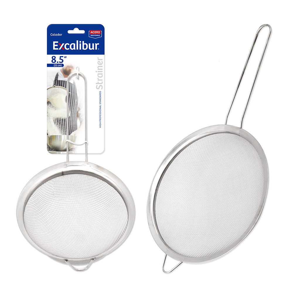 COLADOR 8,5  ACERO MANGO LARGOEXCALIBUR