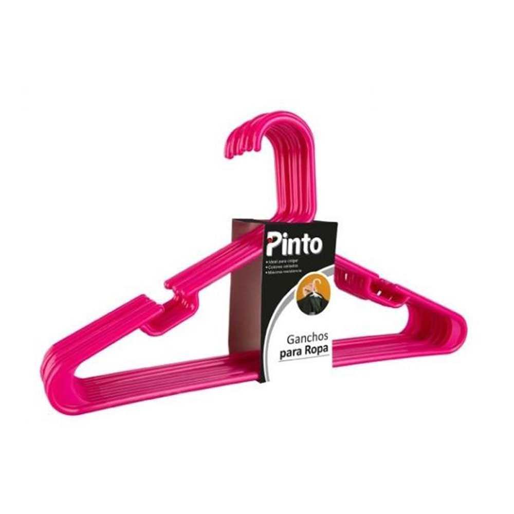 GANCHO ROPA X 10 FUCSIA PINTO