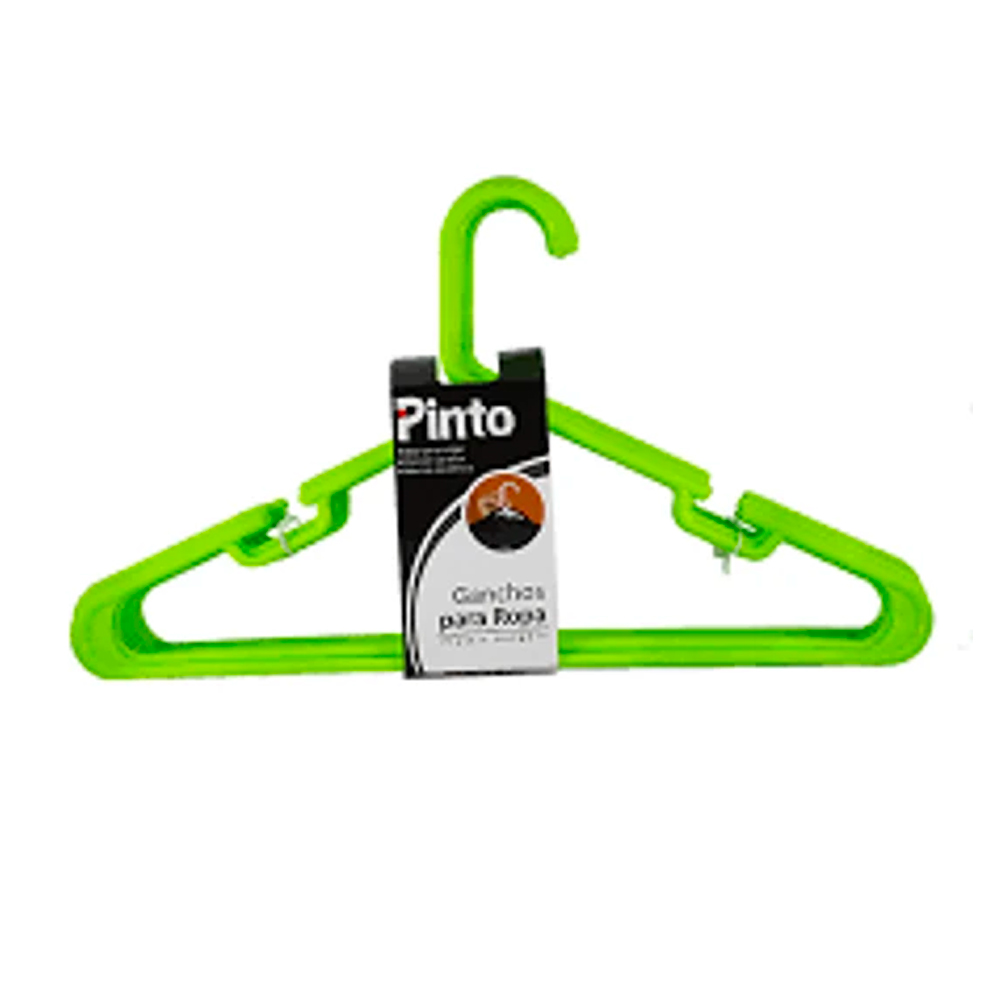 GANCHO ROPA X 10 VERDE PINTO