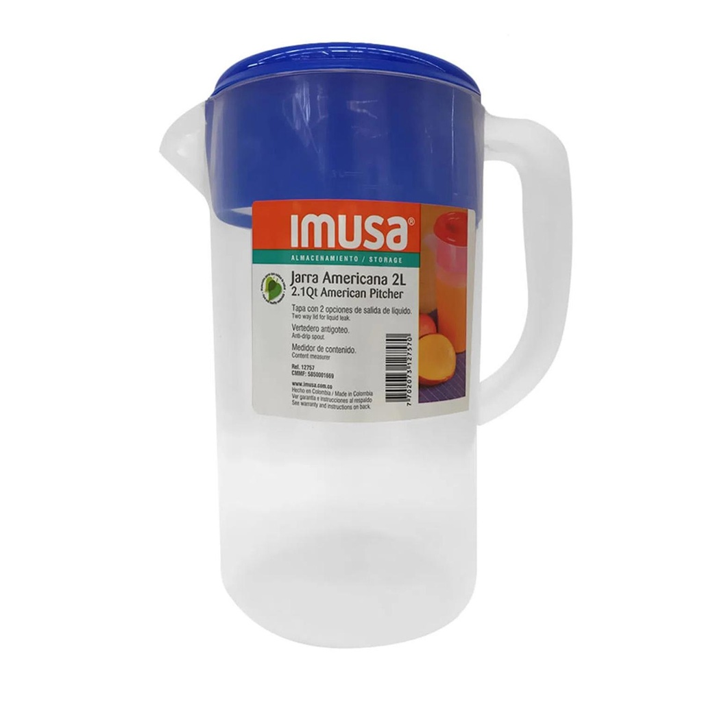 JARRA 2,0 LT AMERICANA  COLORES SURTIDOS IMUSA