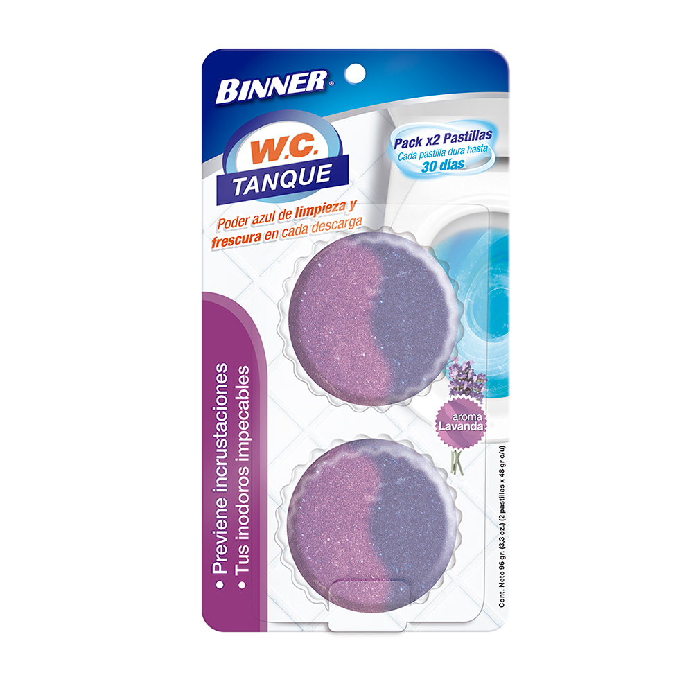 LIMPIADOR BINNER WC TANQUE INODORO LAVANDA 96GR