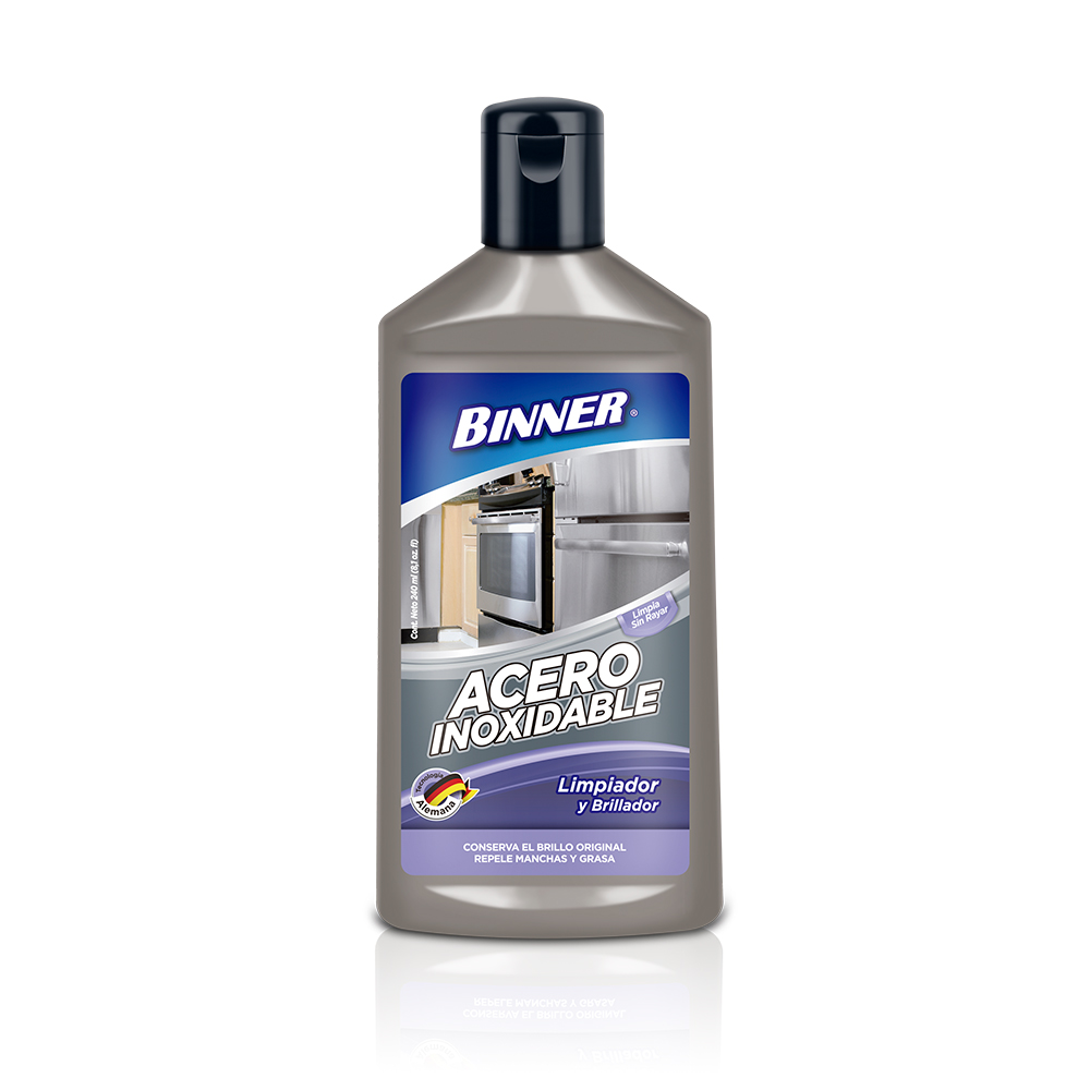 LIMPIADOR Y BRILLADOR BINNER ACERO INOXIDABLE 240ML BINNER