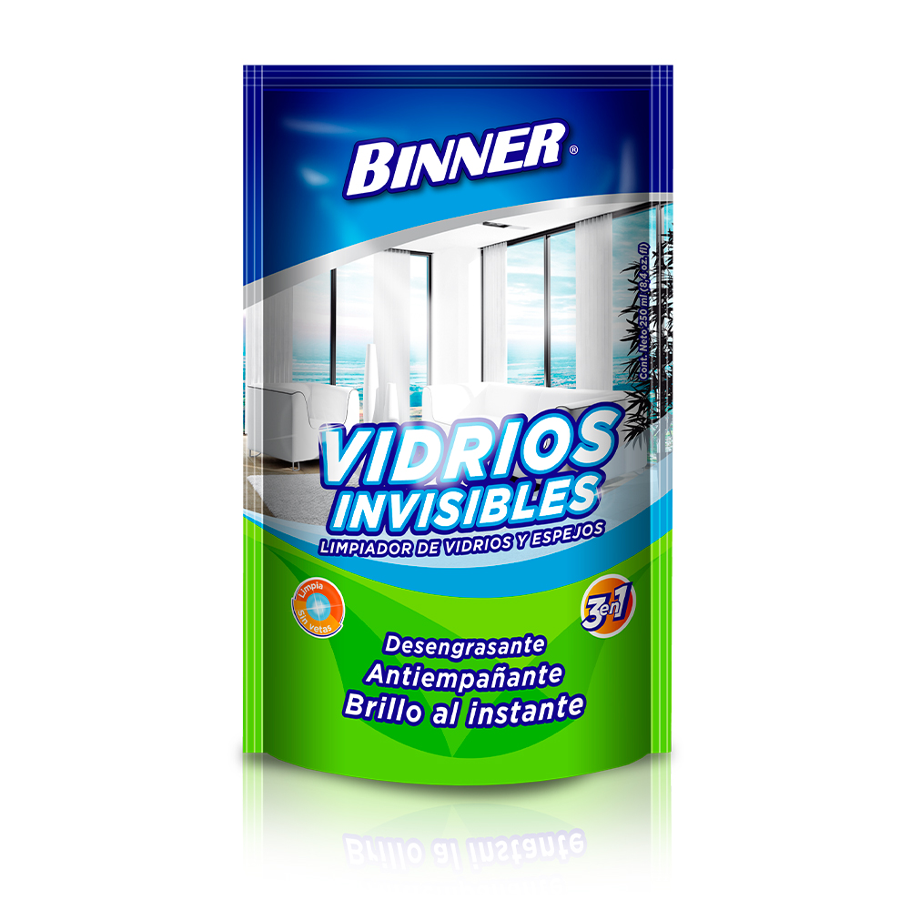 LIMPIAVIDRIOS INVISIBLES DOYPACK 250ML BINNER