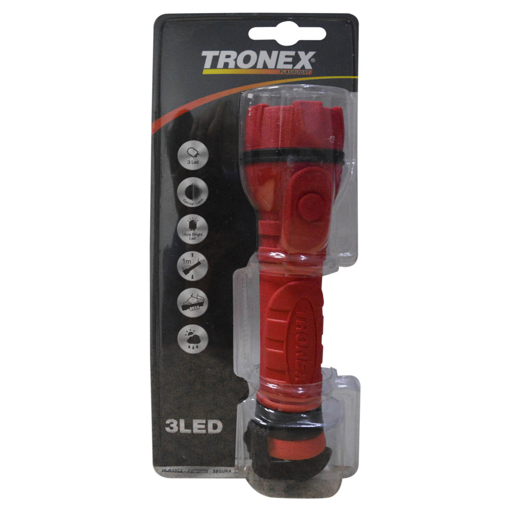 LINTERNA TRONEX 3 LED 55 LUMENES CAUCHO (PILA AA ) (TRL20LR6CA)