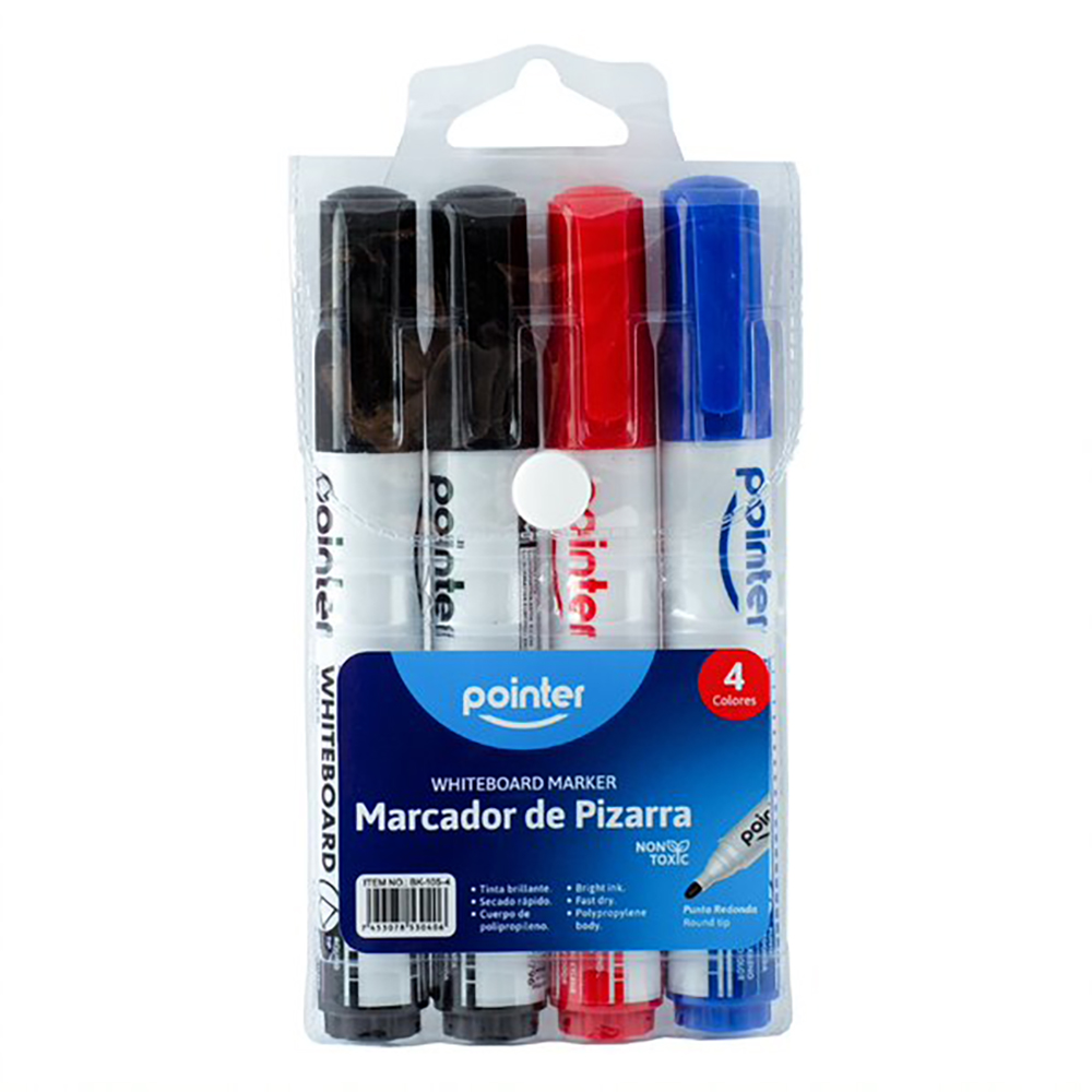 MARCADOR BORRABLE X 4 PZ COL POINTER