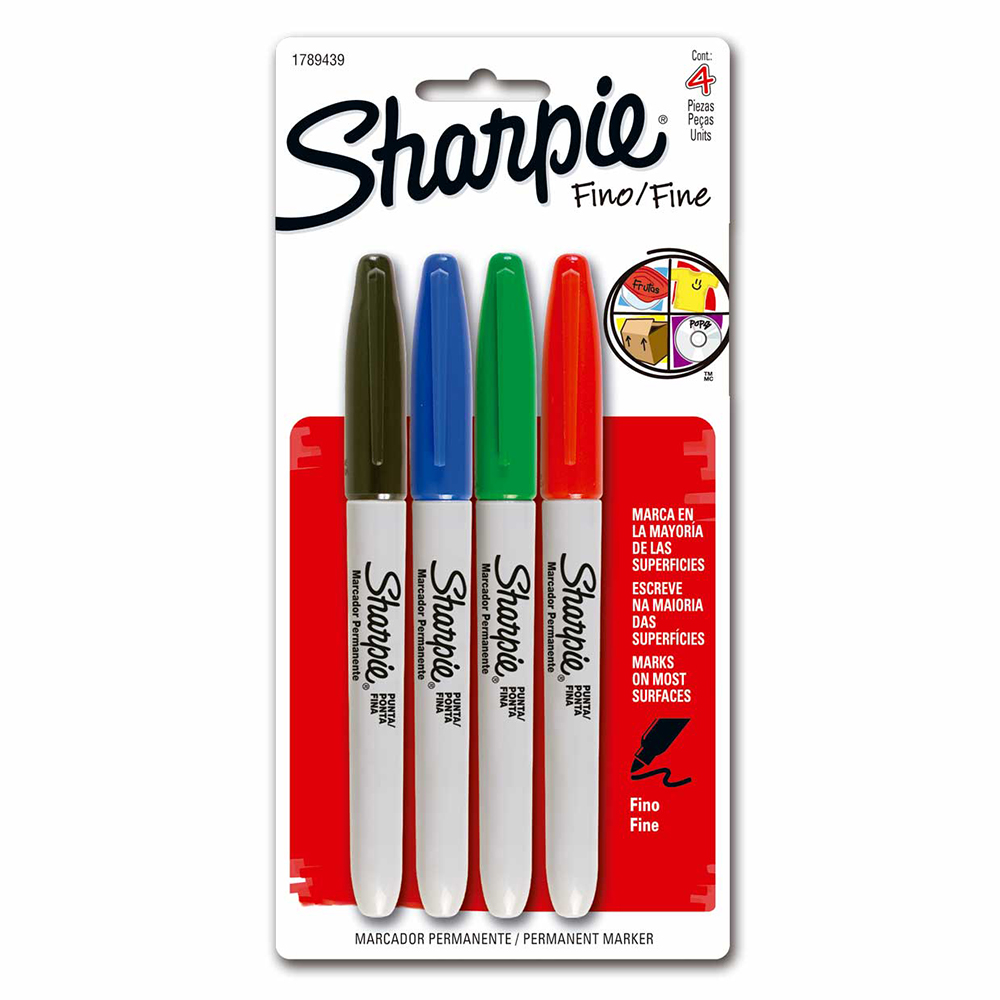 MARCADOR SHARPIE FINE X 4 SURT NEWELL