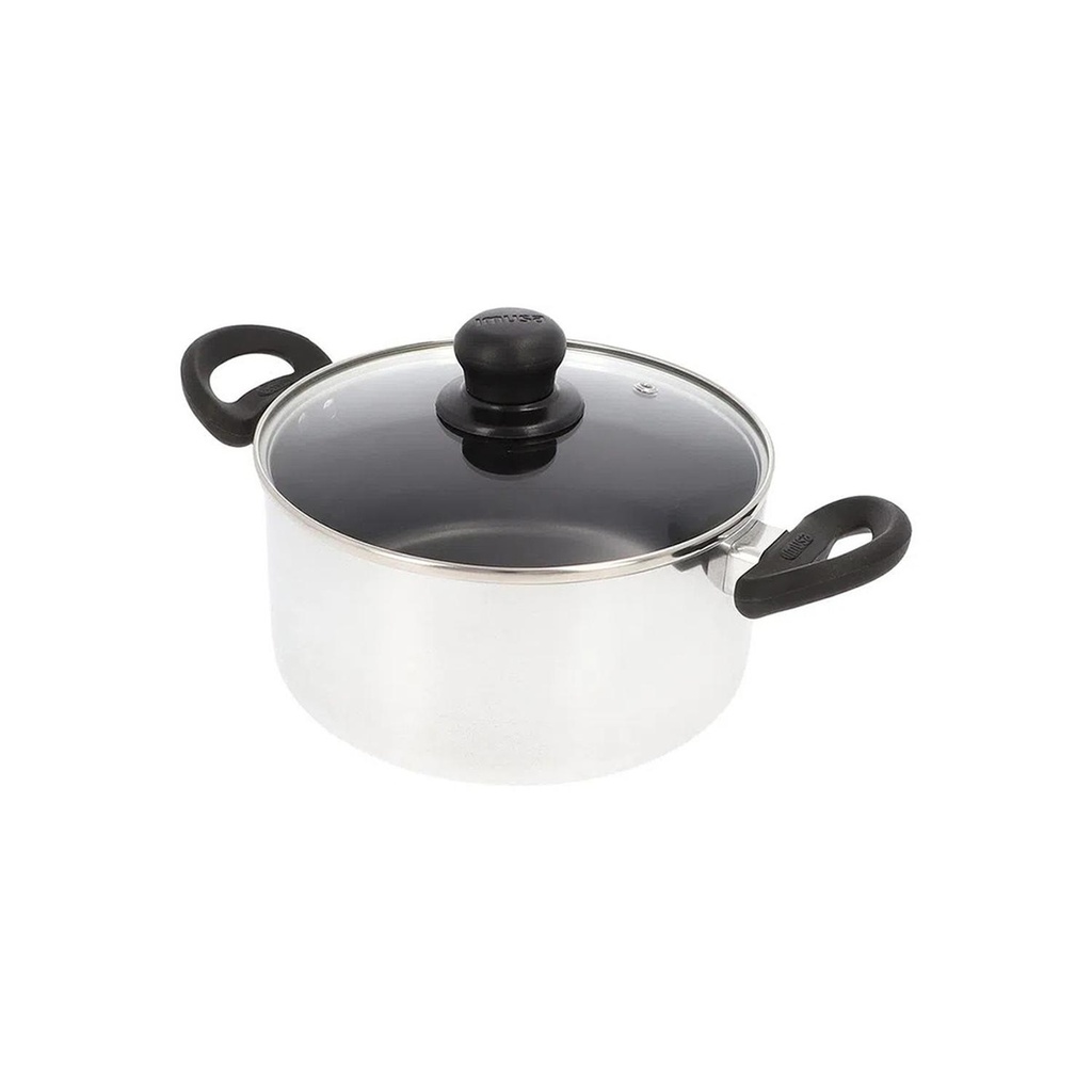 OLLA 24 CM ALUMINIO BR TAPA VIDRIO ESPLENDOR IMUSA