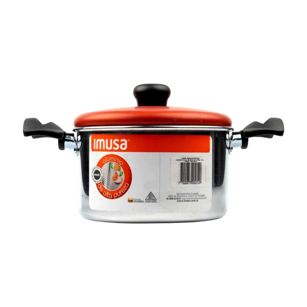 OLLA ALUMINIO 18 CM 2,8 LTS FENOL TAPA ROJA IMUSA
