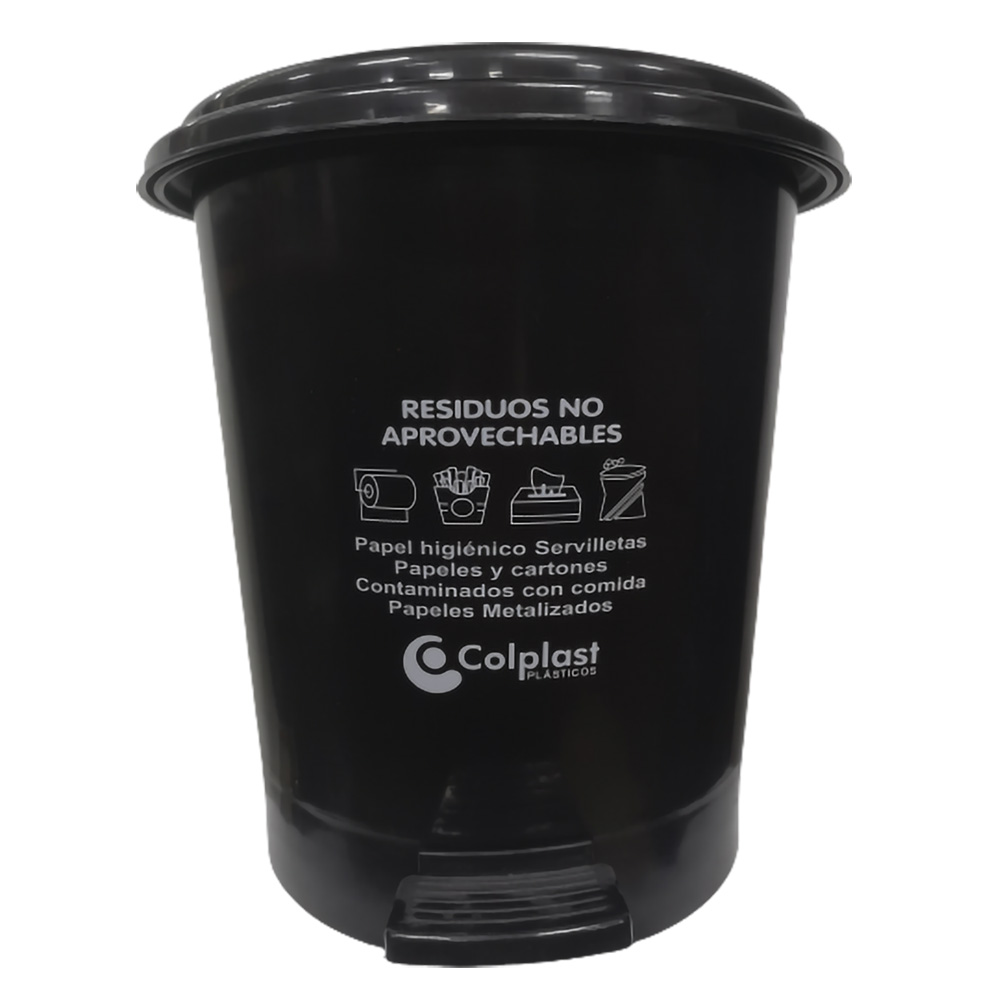 PAPELERA PEDAL 12 LT RED NEGRA COLPLAST