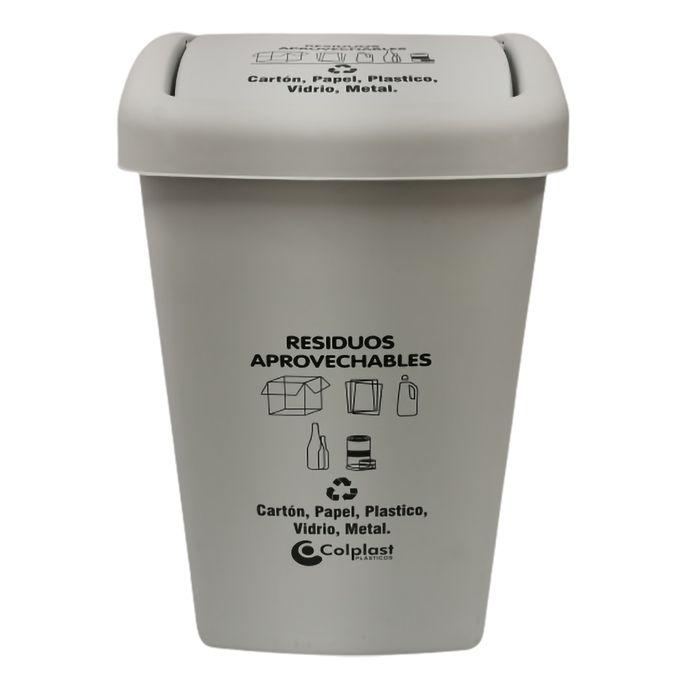 PAPELERA PLANA 36 LT BLANCO COLPLAST
