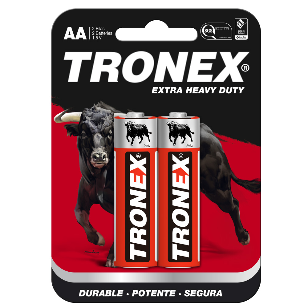 PILA MANGANESO TRONEX EHD AA BLISTER X2