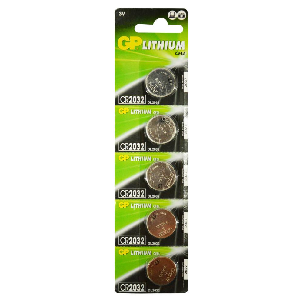 PILA MONEDA GP LITHIUM CR2032 3V 220 MAH (GPCR2032-C5) BLISTER X 5 (PRECIO X UNIDAD)