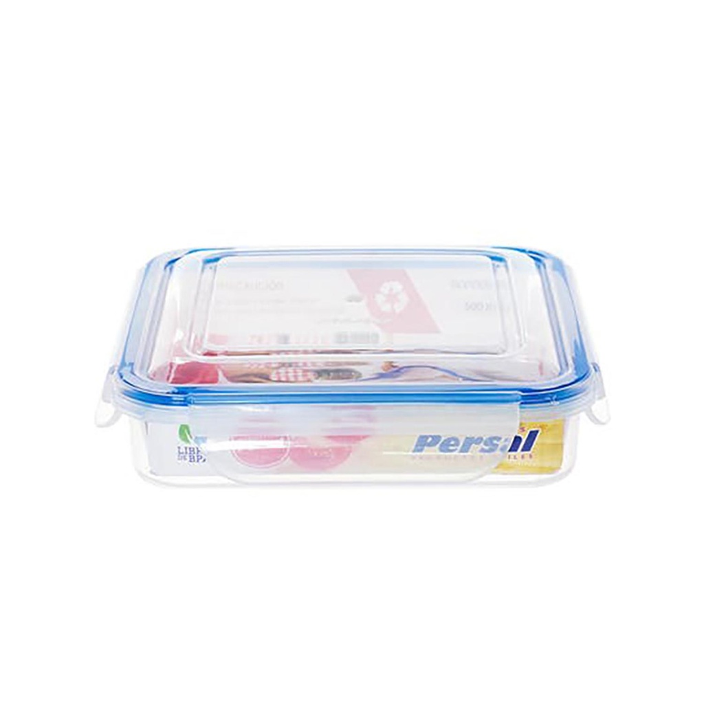 RECIPIENTE CUADRADO HERMETICO 500ML PERSAL