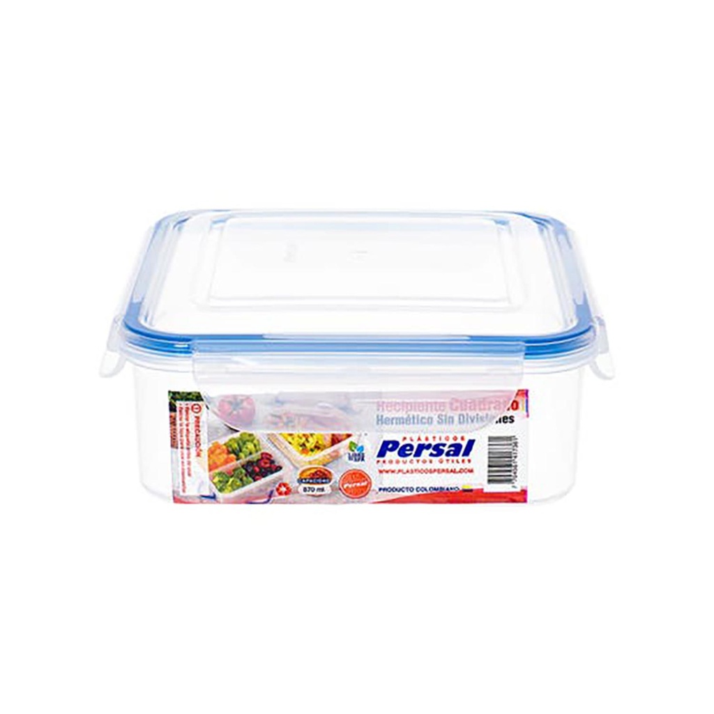 RECIPIENTE CUADRADO HERMETICO 870ML PERSAL