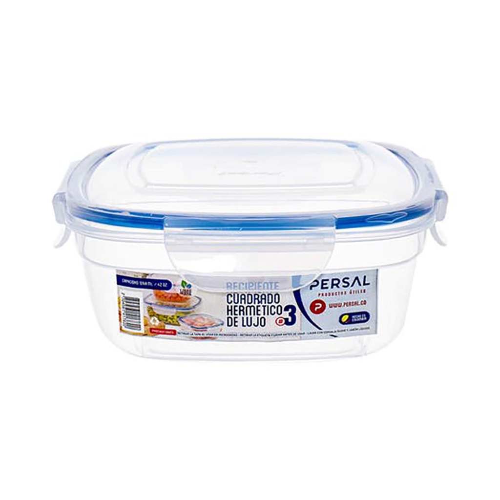 RECIPIENTE CUADRADO HERMETICO N3 1,27L PERSAL