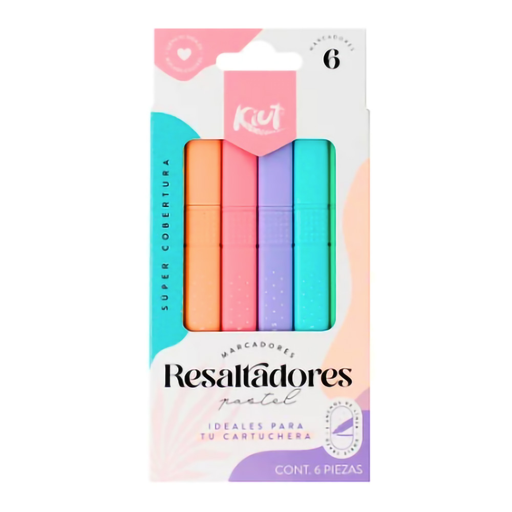 RESALTADOR DELGADOS PASTEL X 6 KIUT