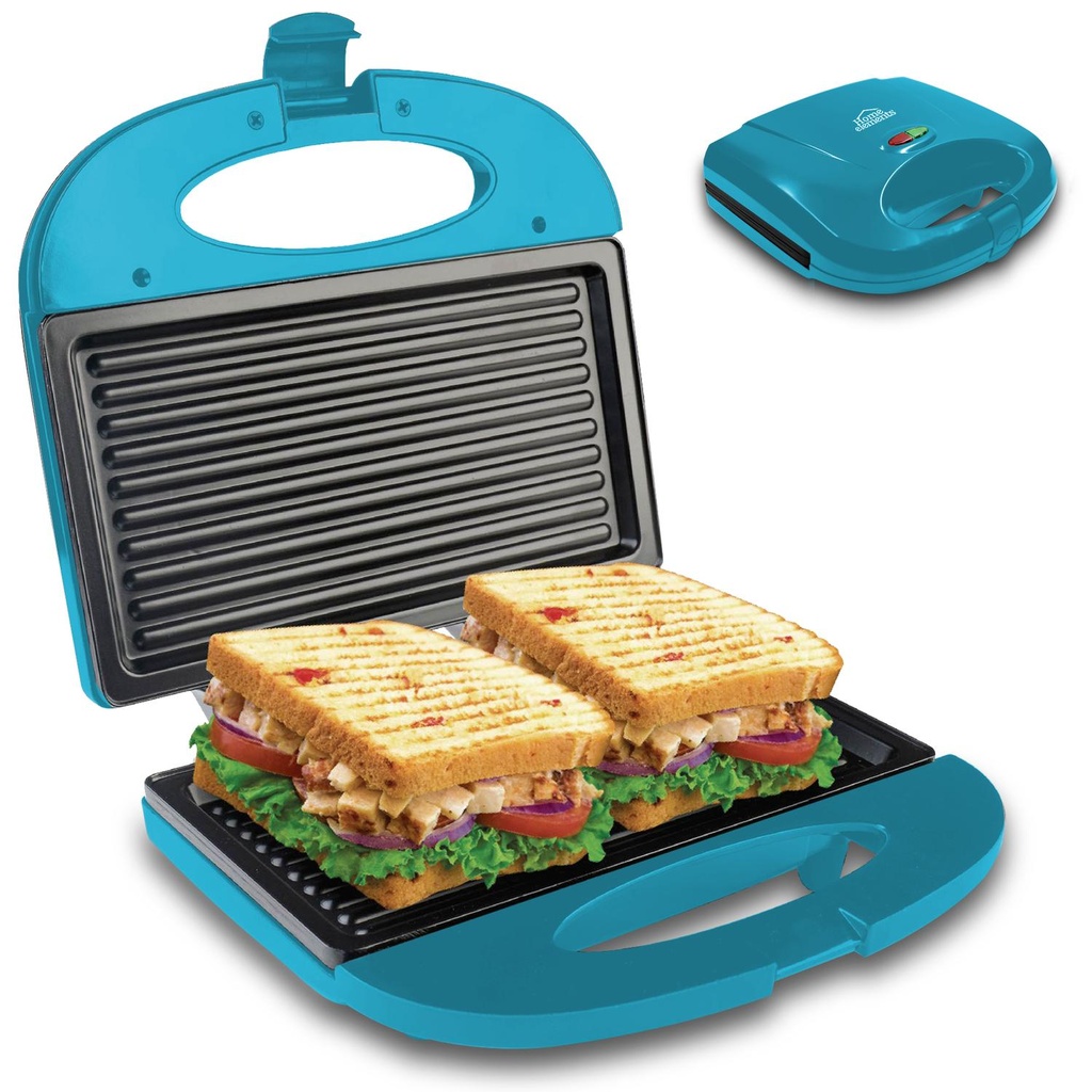 SANDUCHERA ANTIADHERENTE ELECTRICA GRILL AZUL HOME ELEMENTS