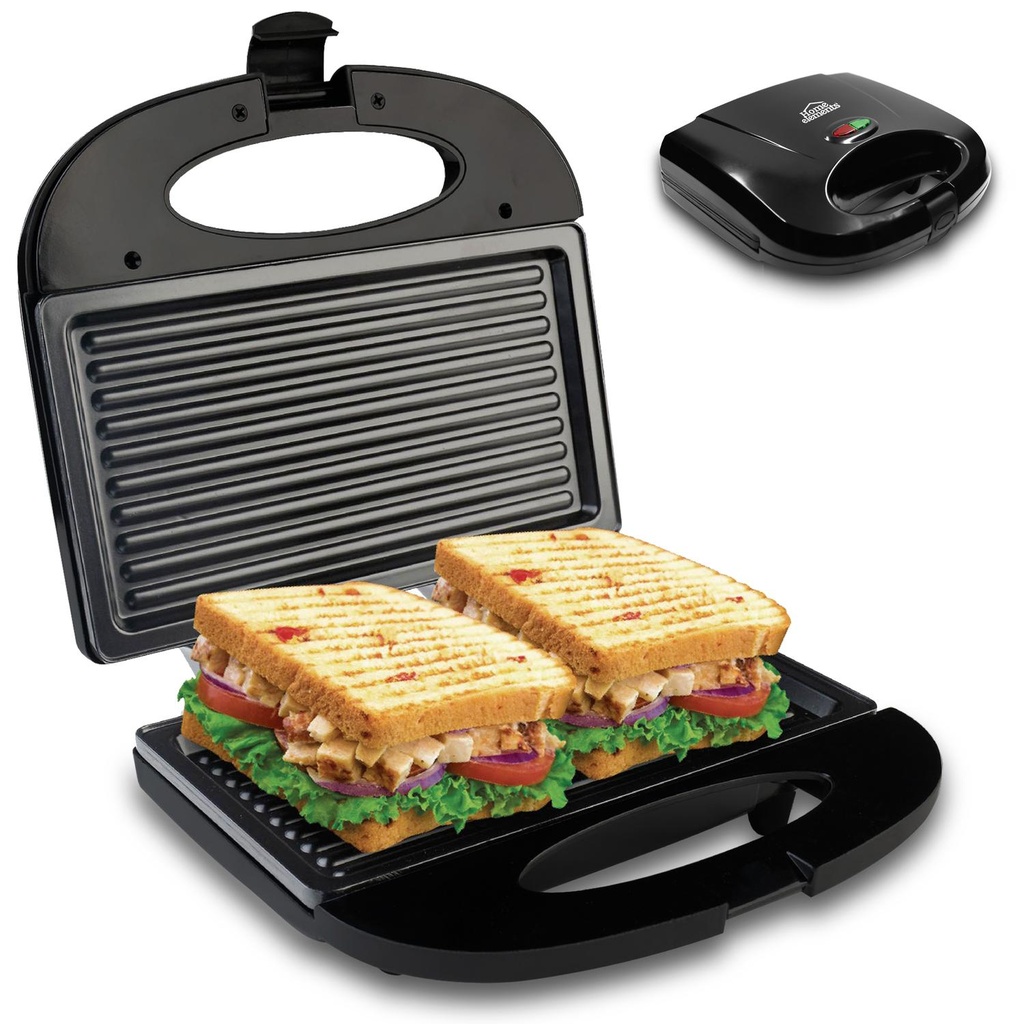 SANDUCHERA ANTIADHERENTE ELECTRICA GRILL NEGRA HOME ELEMENTS