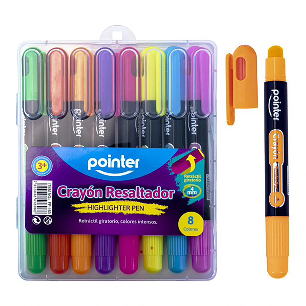 SET CRAYON RETRACTIL 8 PZ COL SUR POINTER