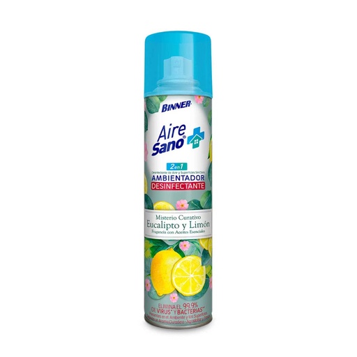 [16427] AMBIENTADOR  DESINFECTANTE BINNER EUCALIPTO/LIMON 400ML (206622)