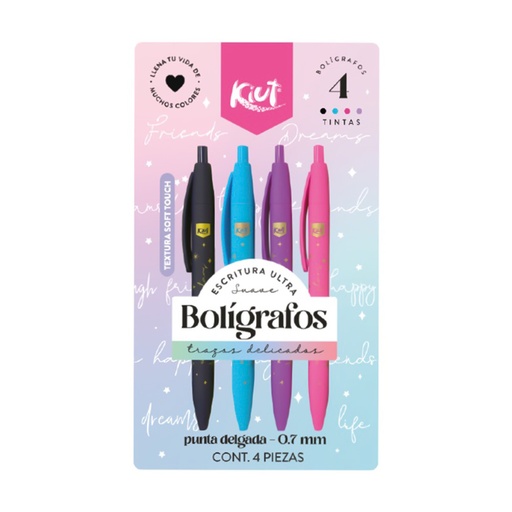 [18144] BOLIGRAFO KIUT COLORES X4 UND NORMA