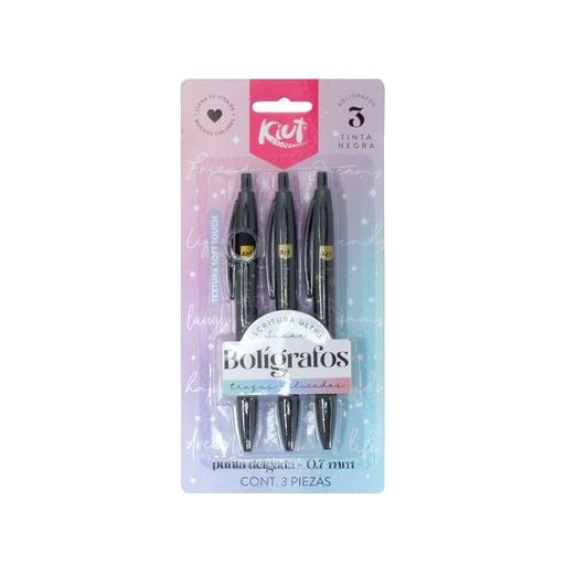 [18145] BOLIGRAFO KIUT NEGROS X3 UND NORMA