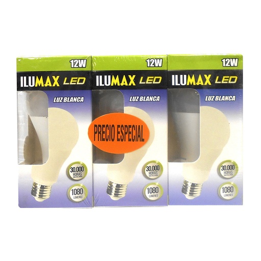 [19072] BOMBILLO 12W LED X 3 30MH LUZ BCA ILUMAX