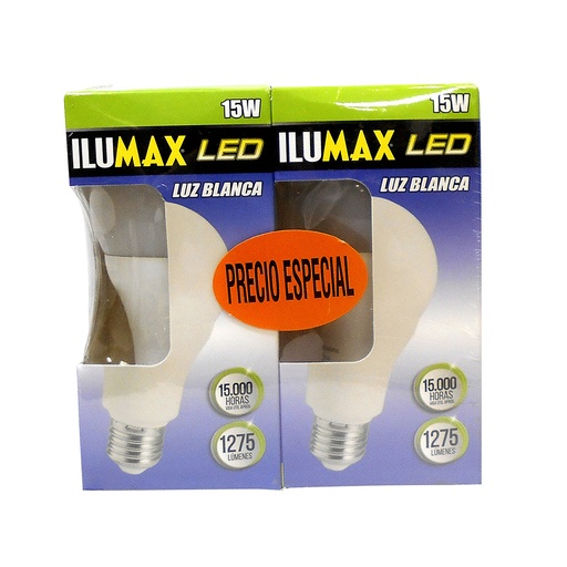 [19075] BOMBILLO 15W LED X 2 30MH LUZ BCA ILUMAX