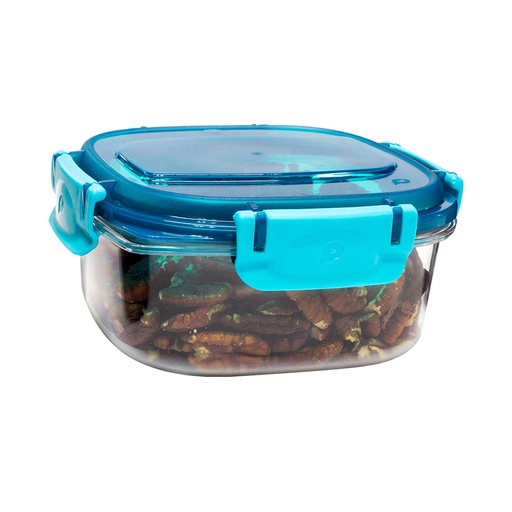 [17224] CONTENEDOR CUADRADO TRANSPARENTE N1 0,5 LT POLIMES