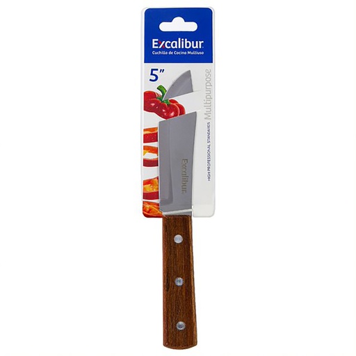 [17461] CUCHILLO 5 MULTIUSOS INOX MANGO MADERA EXCALIBUR
