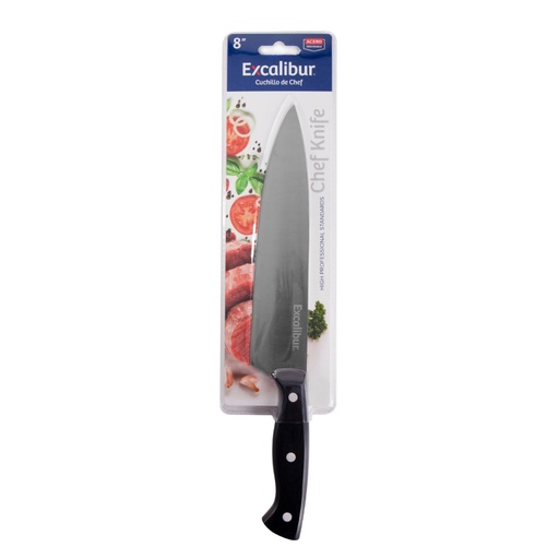 [17470] CUCHILLO 8 CHEF INOX 3 REMAC EXCALIBUR MANGO PLASTICO