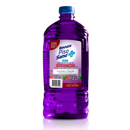 [16481] DESINFECTANTE PISOS BINNER SANO LAVANDA/SANDIA 2LT (207366)