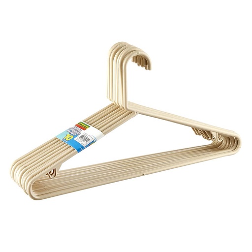 [17661] GANCHO ROPA X 10 BEIGE VANYPLAS