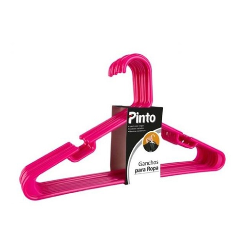 [18782] GANCHO ROPA X 10 FUCSIA PINTO