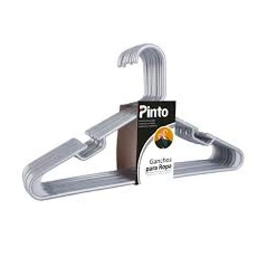 [18783] GANCHO ROPA X 10 GRIS PINTO