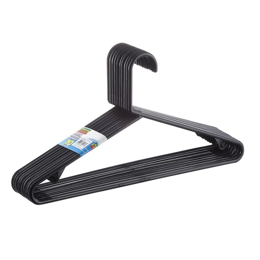 [17662] GANCHO ROPA X 10 NEGRO VANYPLAS