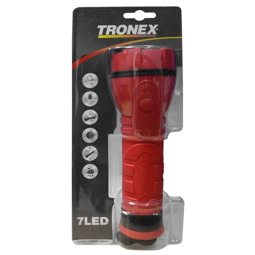[10496] LINTERNA TRONEX 7 LED 115 LUMENES CAUCHO ( PILA D ) (TRL60LR20CA)