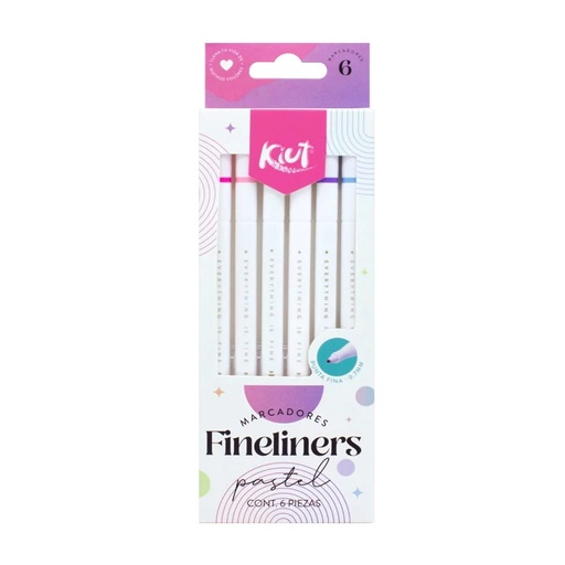 [19708] MARCADOR FINELINERS PASTEL X 6 KIUT