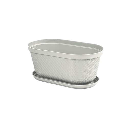 [17291] MATERA OVAL RAFIA 40CM GRIS RIMAX (12987)