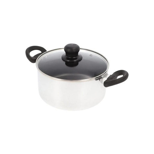 [16988] OLLA 20 CM ALUMINIO ANTIADHERENTE/BRILLADO TAPA VIDRIO ESPLENDOR IMUSA