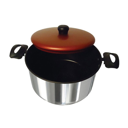 [17285] OLLA 22 CM ALUMINIO 4,7 LTS FENOL TAPA ROJA IMUSA