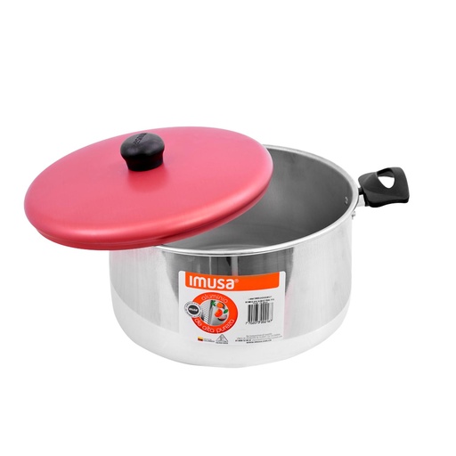 [16994] OLLA ALUMINIO 24 CM 5,7 LTS FENOL TAPA ROJA IMUSA