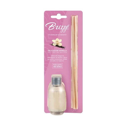 [19249] PALITOS DE RATTAN DELICIAS DE VAINILLA 40ML BRIZZE