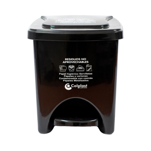 [19361] PAPELERA PEDAL 22L CUAD NEGRO COLPLAST