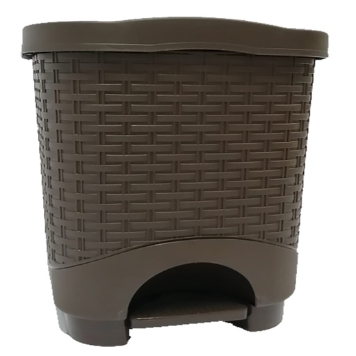 [18950] PAPELERA RATTAN PED 8 LT - WENGUE