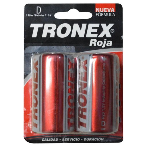 [10494] PILA TRONEX ROJA GRANDE D BLISTER (PAR)(TRDR20RJB2)