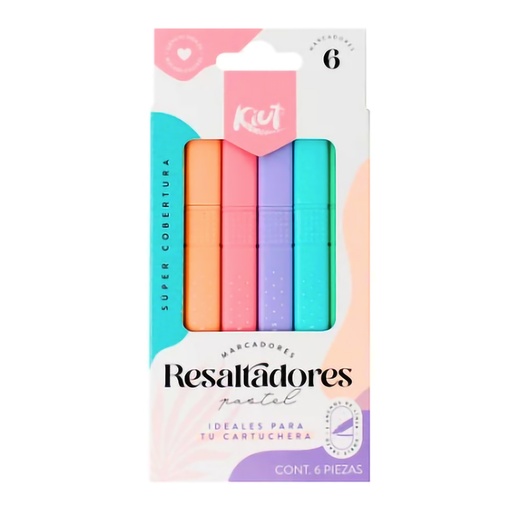 [19693] RESALTADOR DELGADOS PASTEL X 6 KIUT