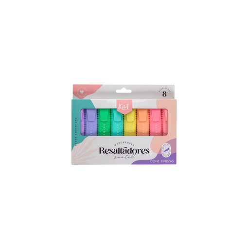 [18502] RESALTADOR KIUT PASTEL CAJA X8 NORMA